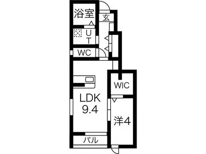 テゾーロ柳原(1LDK/1階)の間取り写真