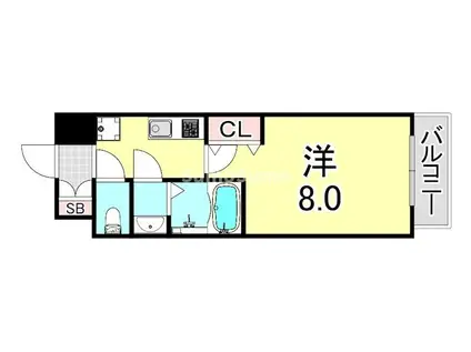 LIVIAZ KOBE SOLEIL(1K/8階)の間取り写真