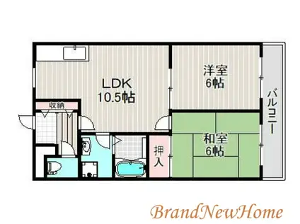 るみなすみくに(2LDK/4階)の間取り写真