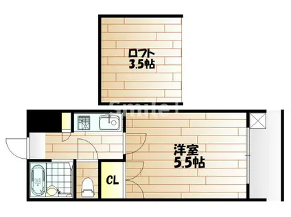 グランシャリオ当新田(1K/1階)の間取り写真