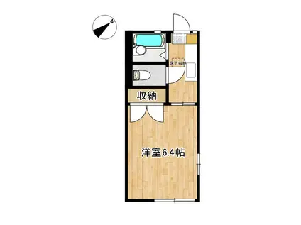 ハウスひまわりB(1K/1階)の間取り写真