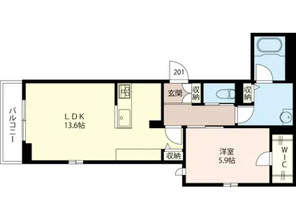 シャーメゾン新目白(1LDK/2階)の間取り写真