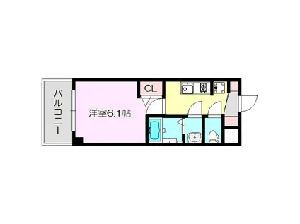 プレサンス東三国駅前グランクラス(1K/5階)の間取り写真