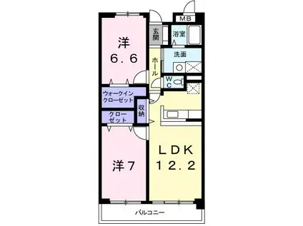 グレイスセイバリー(2LDK/3階)の間取り写真