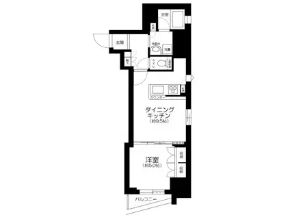 フェルクルール上野駅前(1DK/9階)の間取り写真