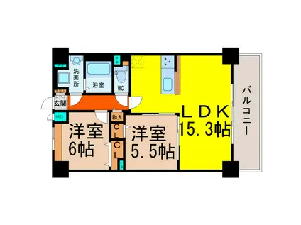 CASA DI MARE(2LDK/8階)の間取り写真