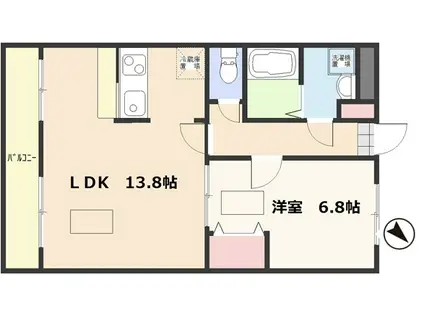 ファミリア富里(1LDK/1階)の間取り写真