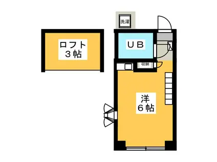 キャッスル峰岡(ワンルーム/1階)の間取り写真