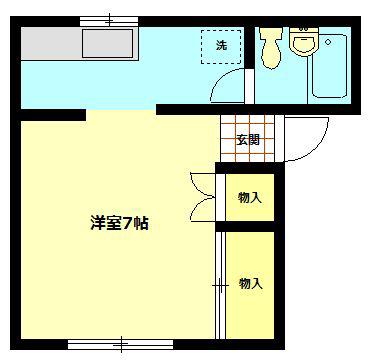 メゾン平野(1K/1階)の間取り写真
