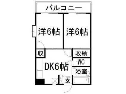 シャトレ別院III(2DK/3階)の間取り写真