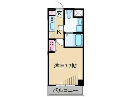 プレール・ドゥーク川崎平間(1K/3階)の間取り写真