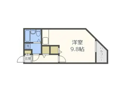 アビタ川沿(ワンルーム/1階)の間取り写真