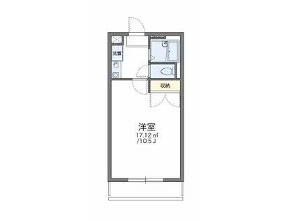 レオパレス源(1K/1階)の間取り写真