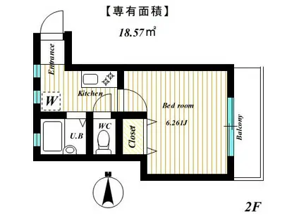 CASA FM(1K/2階)の間取り写真