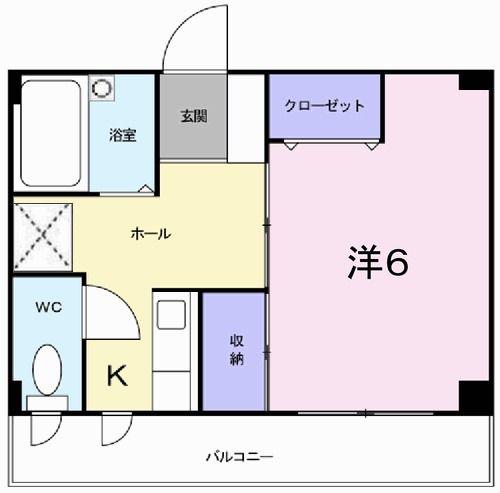アヴニールユキ(1K/2階)の間取り写真