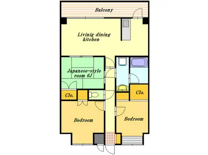 アセンダント(3LDK/4階)の間取り写真