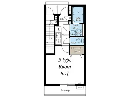 リブリ・ハピネス(1K/1階)の間取り写真
