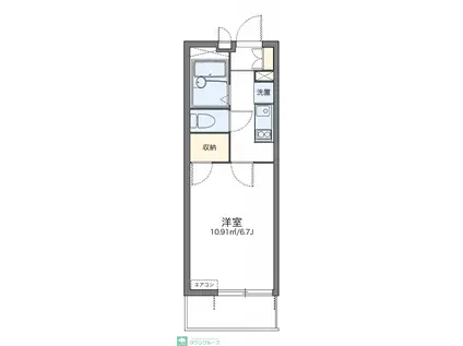 レオパレスエバーグリーン(1K/1階)の間取り写真