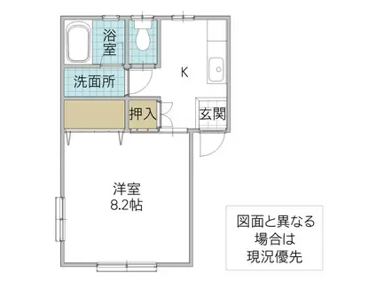 キャッスルツクバ51(1K/2階)の間取り写真