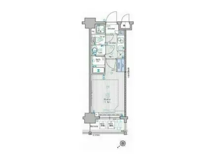 グランド・ガーラ池袋(1K/11階)の間取り写真