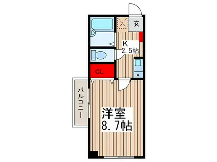 エストゥディオ尾高(1K/3階)の間取り写真