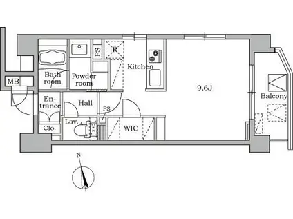 レジディア大井町II(ワンルーム/8階)の間取り写真