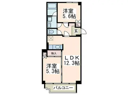 サンモール田園(2LDK/3階)の間取り写真