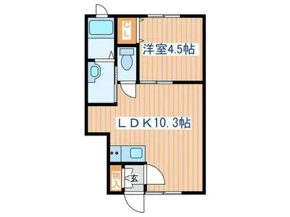 メゾン・ジョリ I(1LDK/1階)の間取り写真