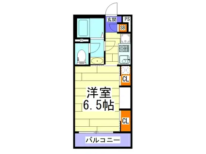 リブリ・エイチワイエス(1K/3階)の間取り写真