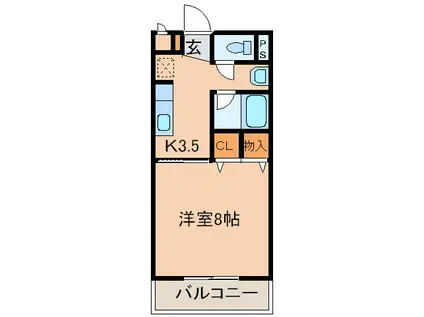 サープラスみき(1K/2階)の間取り写真