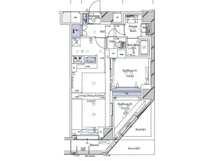 ガリシア南馬込(2LDK/6階)の間取り写真