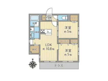 スペランツァ・ミタカ(2LDK/1階)の間取り写真