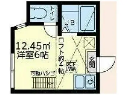 ユナイト衣笠マルセロの瞳(ワンルーム/2階)の間取り写真