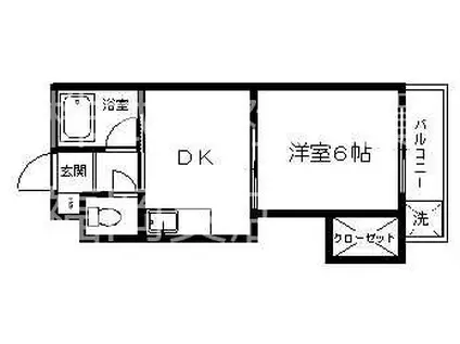 プレジデントハウスII(1DK/3階)の間取り写真