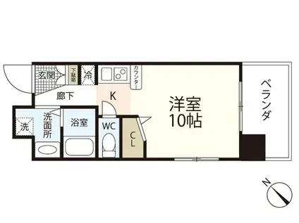 AXIS曙(ワンルーム/4階)の間取り写真