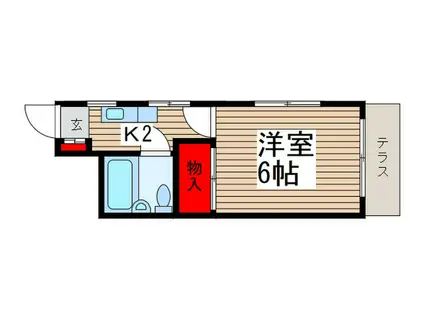 メゾン林(1K/1階)の間取り写真