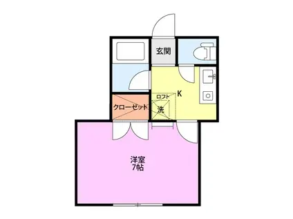 パインビーチ(1K/1階)の間取り写真