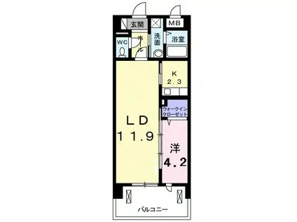 エテルノ・アイ(1LDK/5階)の間取り写真