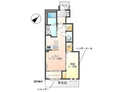 プレジオ(1LDK/1階)の間取り写真