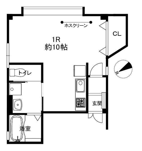 荒川ビル(ワンルーム/2階)の間取り写真