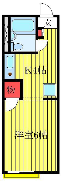 グリーンパーク飛鳥(ワンルーム/1階)の間取り写真