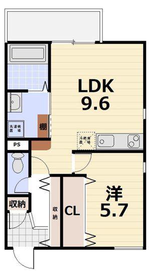 HYGGE伏見(1LDK/3階)の間取り写真