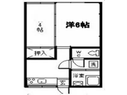 コーポ千恵(2K/2階)の間取り写真