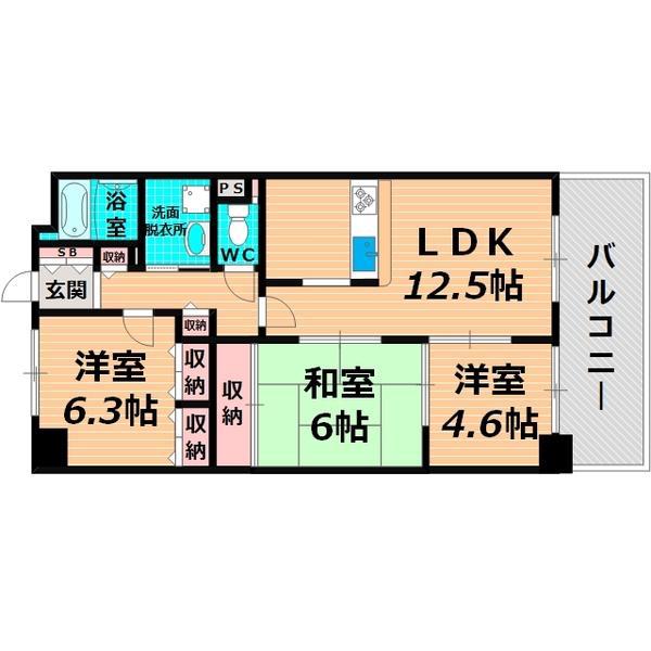リヴィエール・デュ・ノール(3LDK/5階)の間取り写真