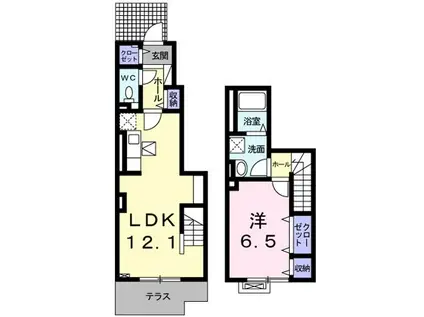 マーベラス・ハート(1LDK/1階)の間取り写真