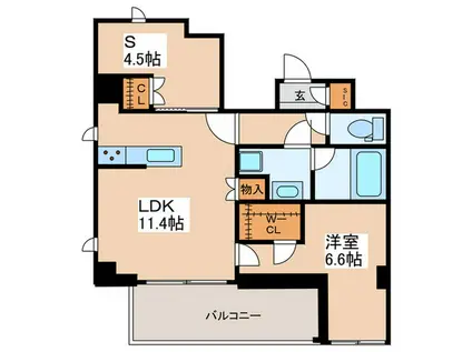 フレンシア青葉台(1SLDK/4階)の間取り写真