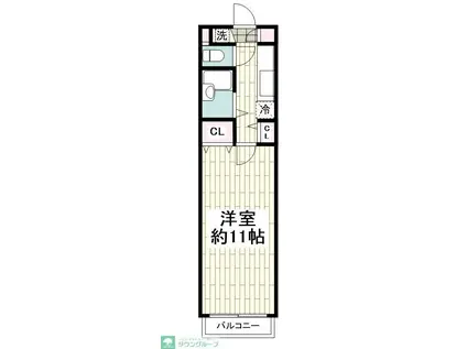 エスポワール蒲田第3レッツビル(1K/2階)の間取り写真