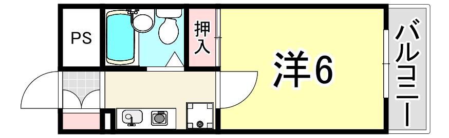 ユニテック武庫之荘(1K/3階)の間取り写真