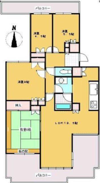 リヴァージュ高林(4LDK/3階)の間取り写真