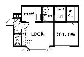 ルピナス24B(1LDK/2階)の間取り写真